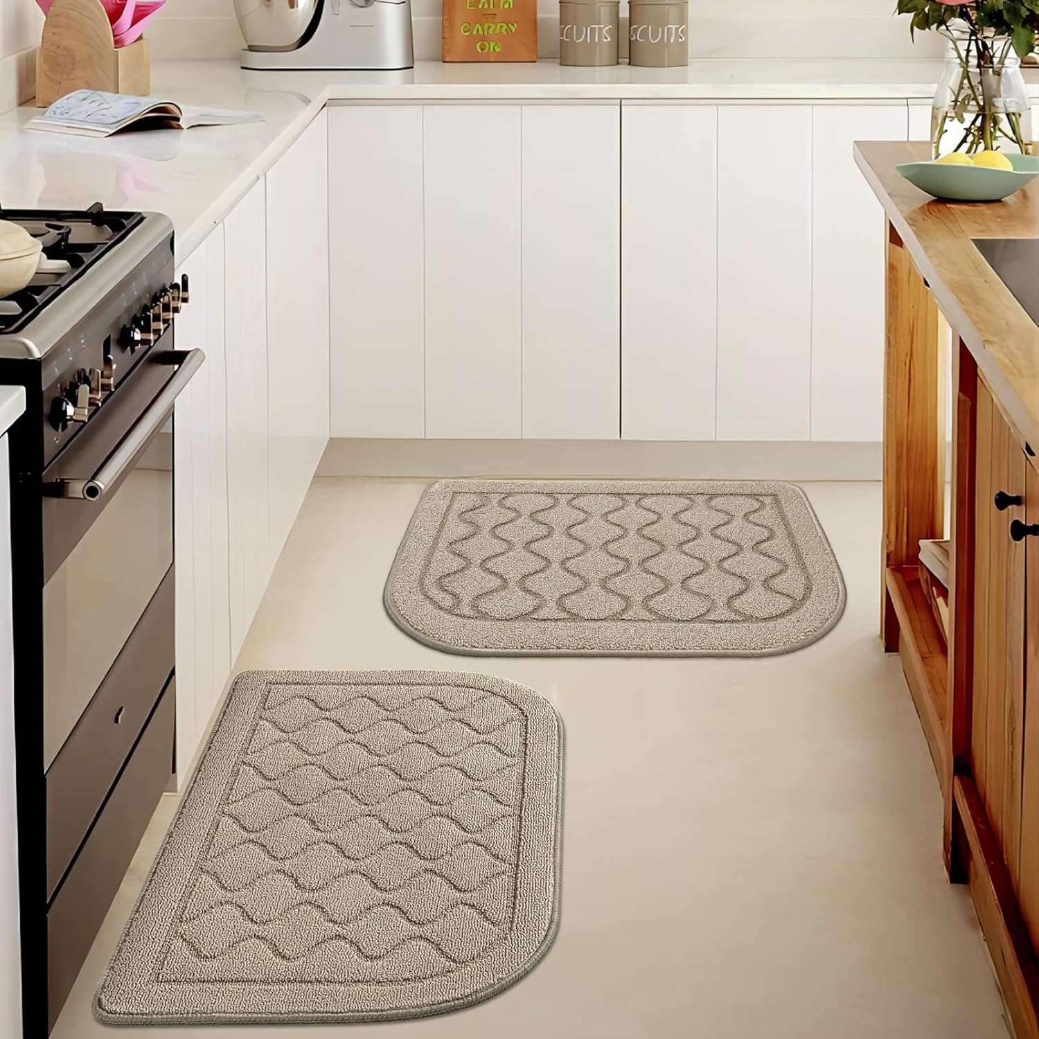HOTBALZER 18×27 Inch Kitchen Rug 2pcs, Comfort Standing