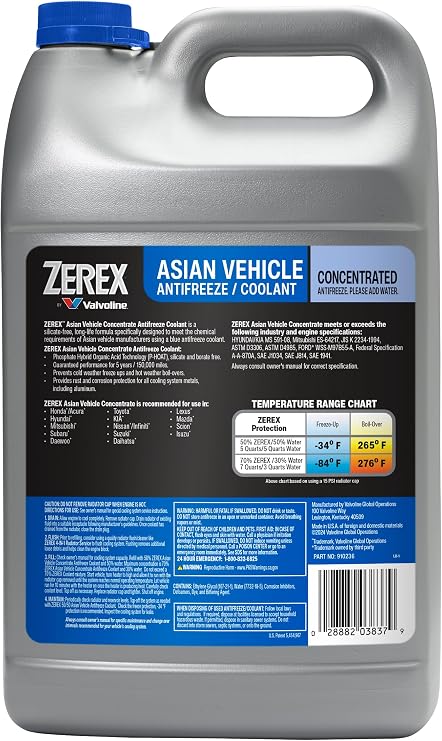 Zerex Asian Vehicle Blue Antifreeze Coolant Concentrate 1 Gallon