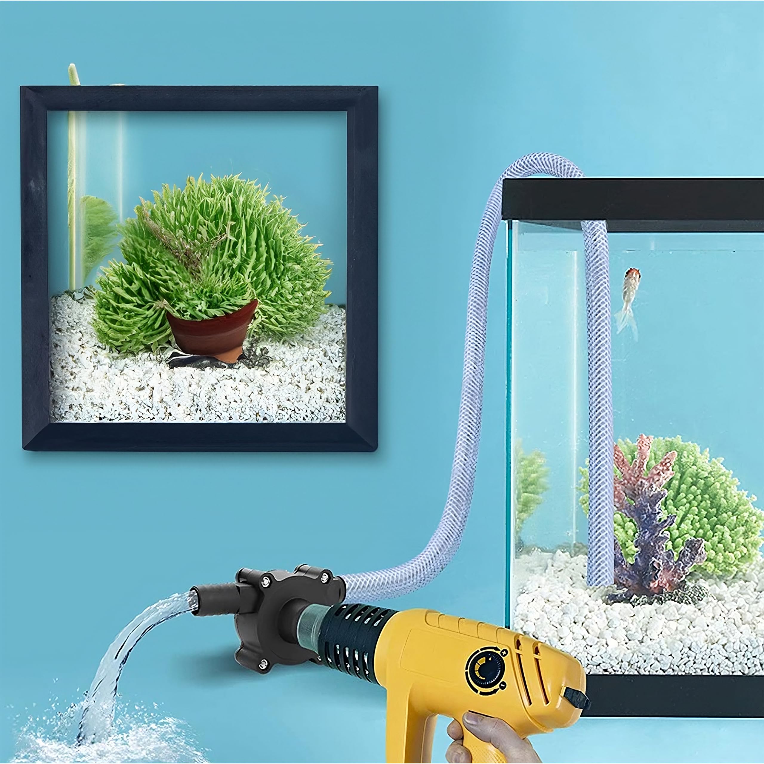 Retoo Bohrmaschinenpumpe 25 l/min 12-24V, Elektrische Mini Bohrmaschinen für Tragbar Elektrobohrpumpe, Passend für jede Bohrmaschine zum Um und Auspumpen von Wasser Mikro Selbstansaugende Pumpe Diesel