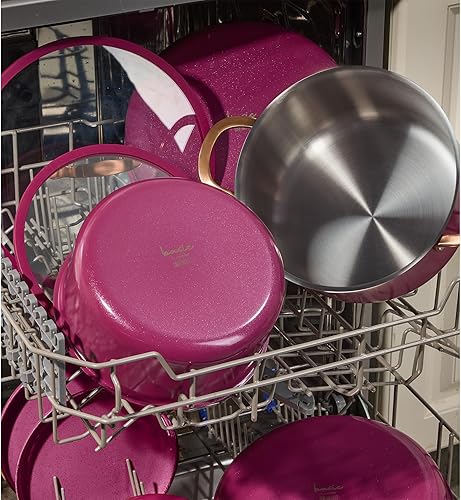 Miniatura 7 de CAROTE Juego de utensilios de cocina de acero inoxidable de tres capas de 19 piezas con mango desmontable, juego de ollas y sartenes, juegos de