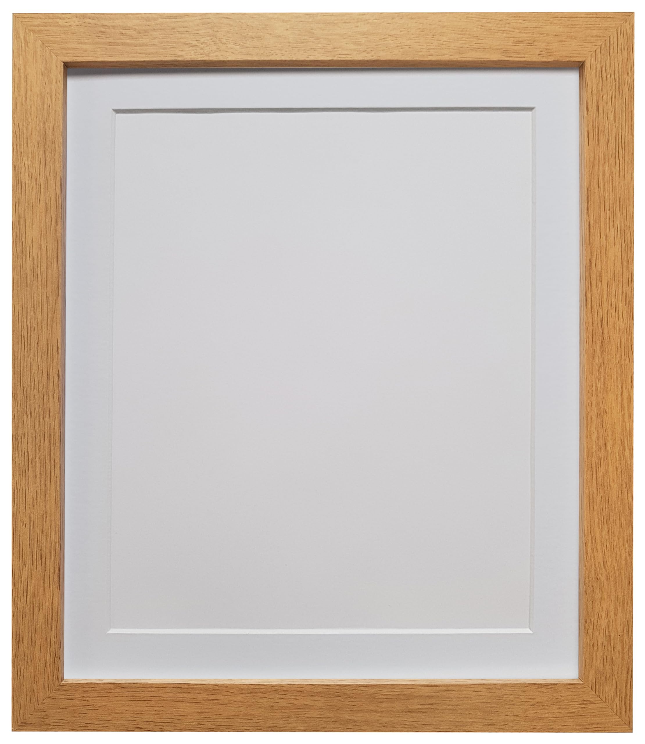 Frames By Post Ivory Backing Board H7 Oak Picture Photo Frame With White Mount A2 For Image Size A3