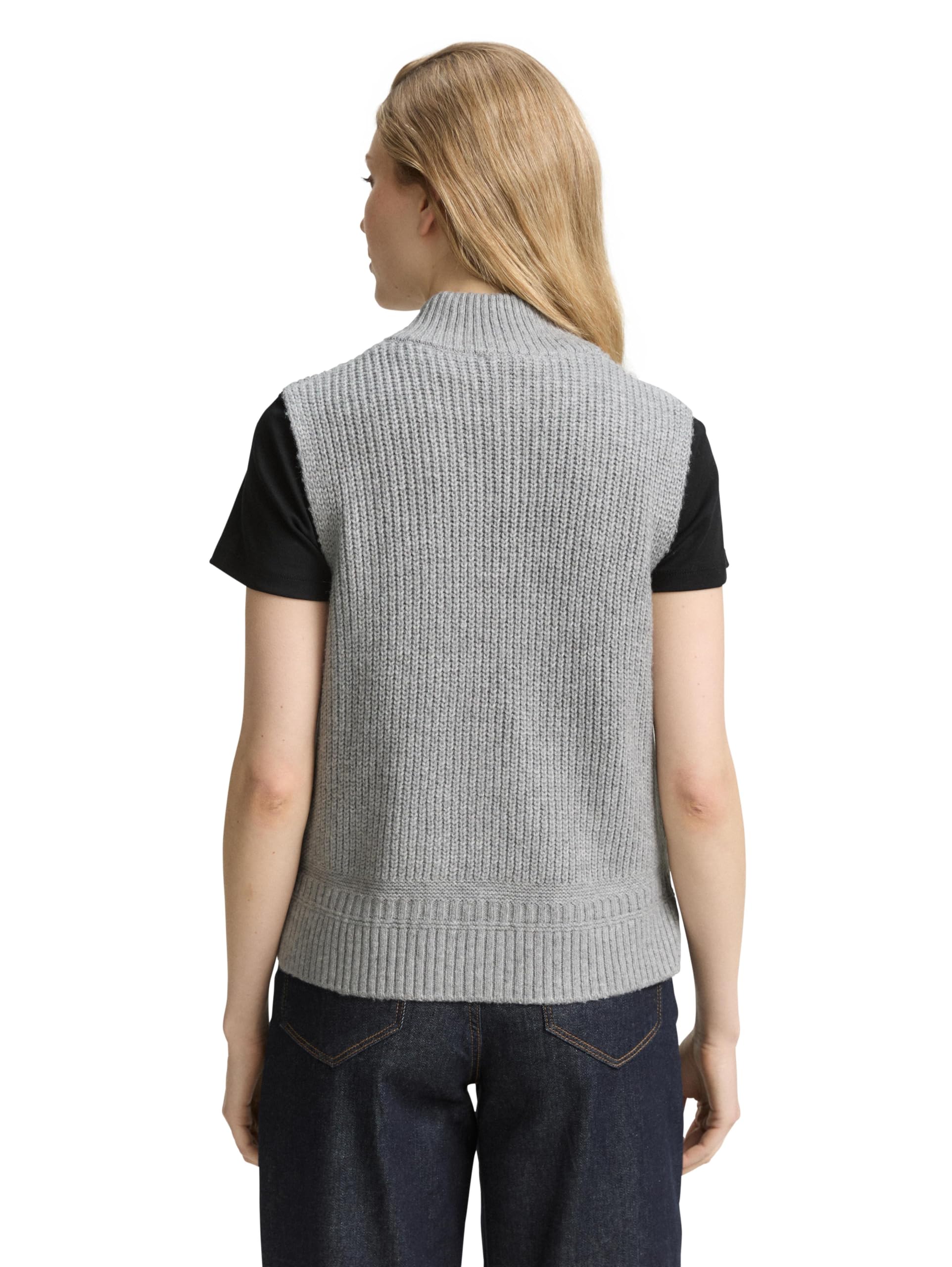 Tom Tailor Damen 1048316 Troyer Pullunder (1er Pack)