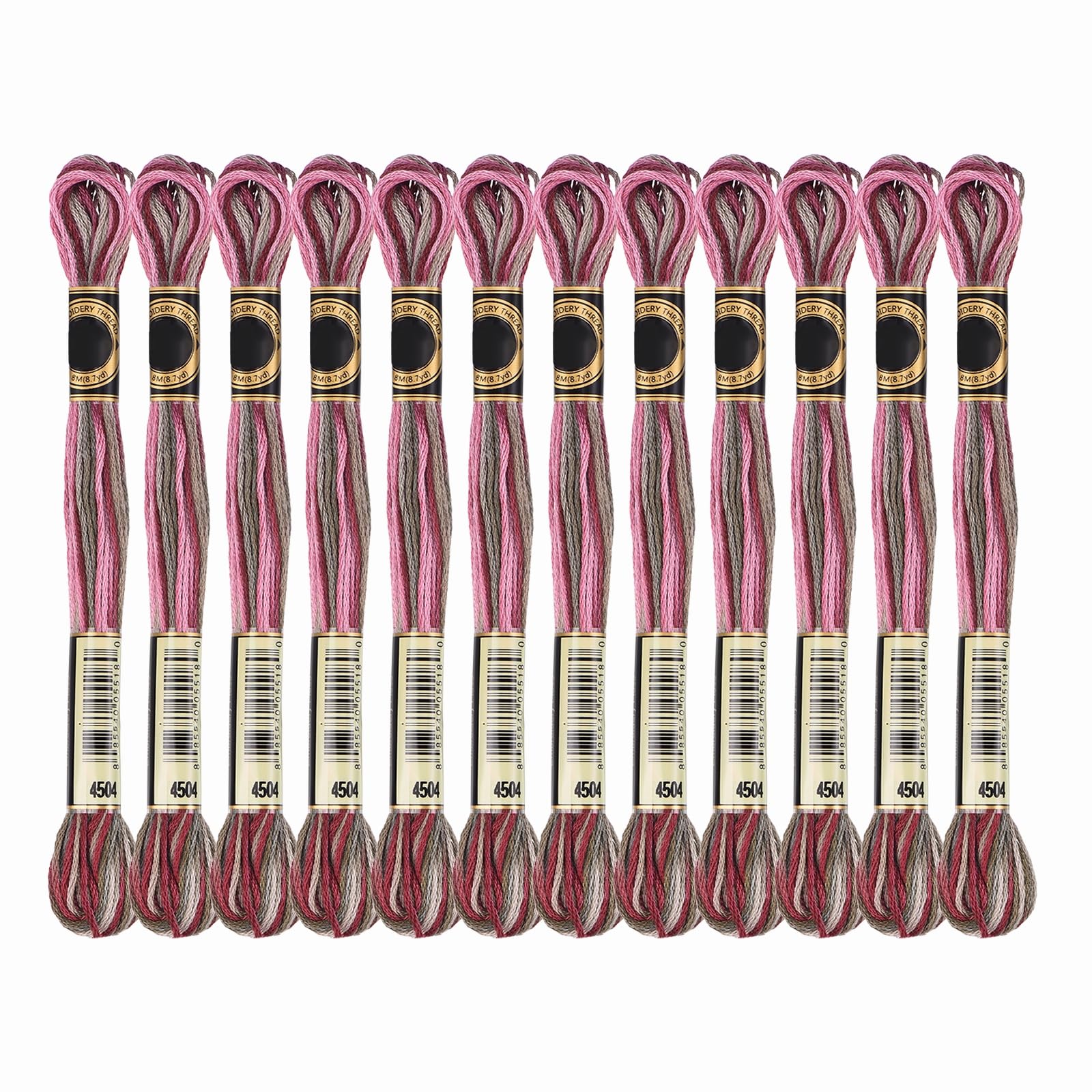 PATIKIL 12 Skeins Embroidery Floss, Gradient Colors Polyester Embroidery Threads Bracelets String for Cross-Stitch Hand Embroidery, Pink Red White — image 1