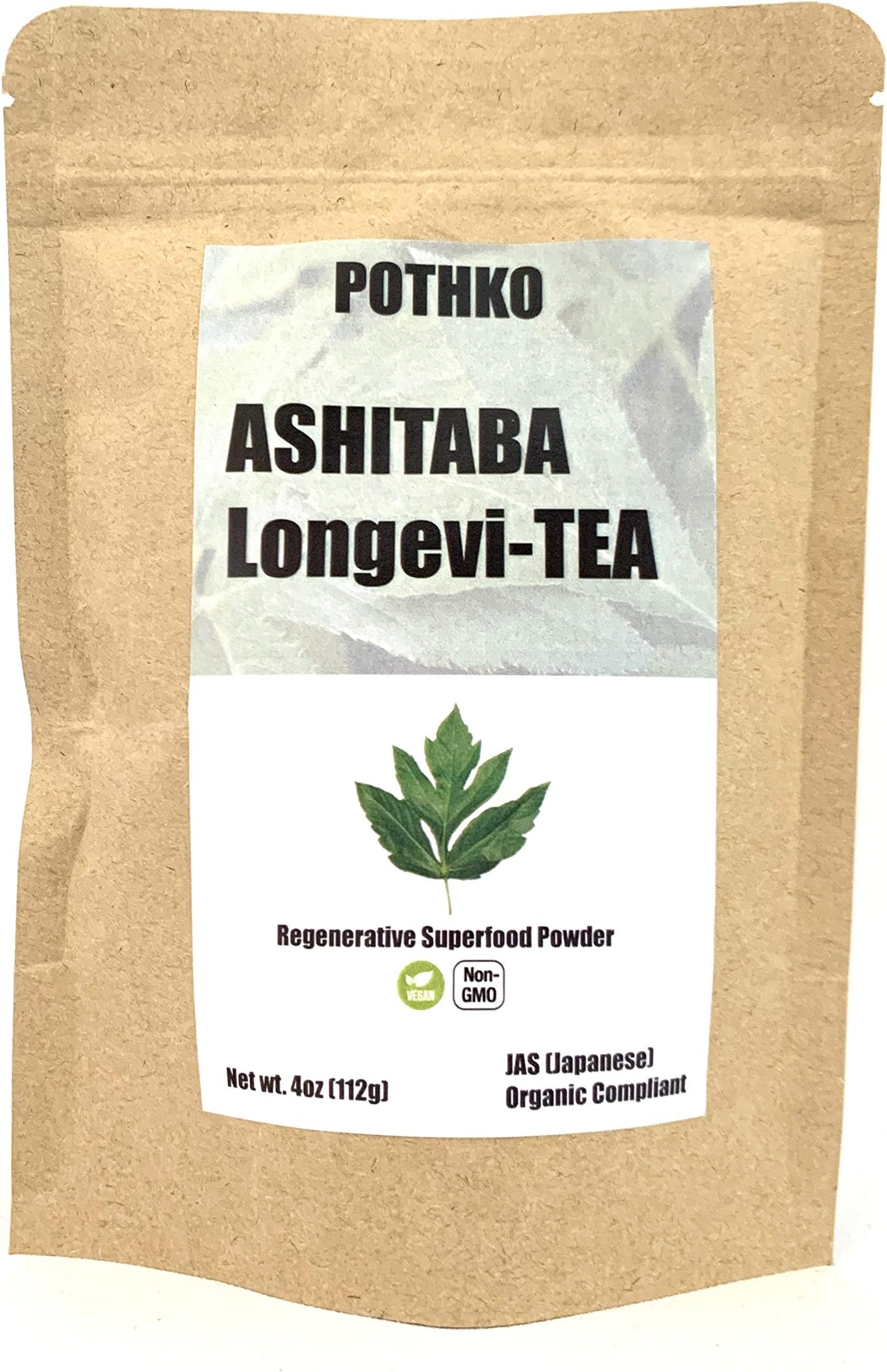 ORGANIC Ashitaba Longevi-tea Powder (4oz value bag) - Like Matcha without the Caffeine - Keto-Friendly - Mild Flavor, No Strange Taste - Longevity and Anti-aging - Antioxidants - Superfood Greens