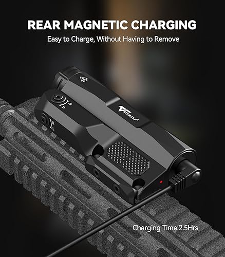 Miniatura 5 de VOTATU M6LP-G - Combo de luz y láser de alto rendimiento con interruptor táctil fácil integrado, linterna recargable de 3000 LM y haz láser verde