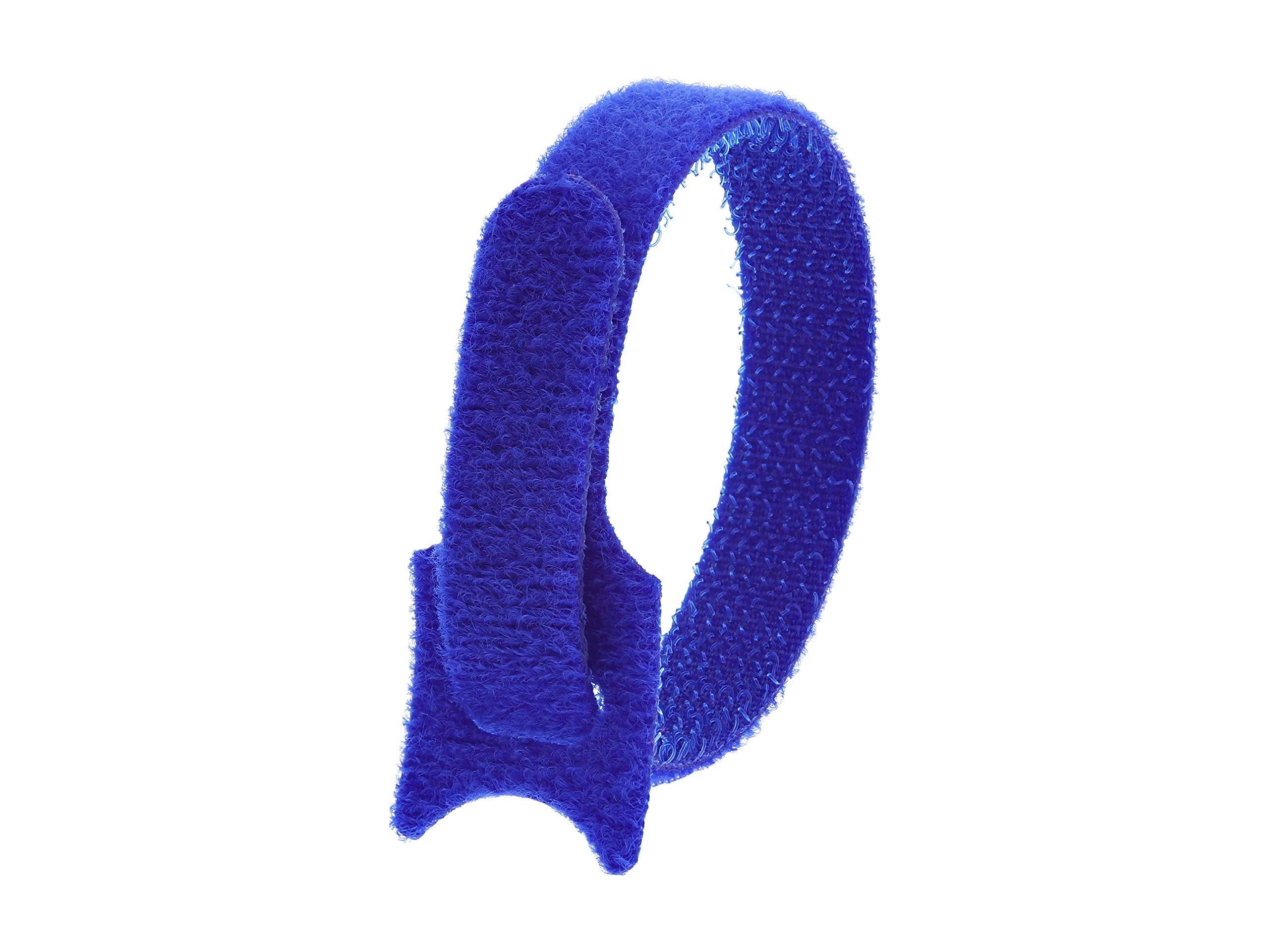 Secure 8 Inch Blue Hook and Loop Tie Wrap - 50 Pack