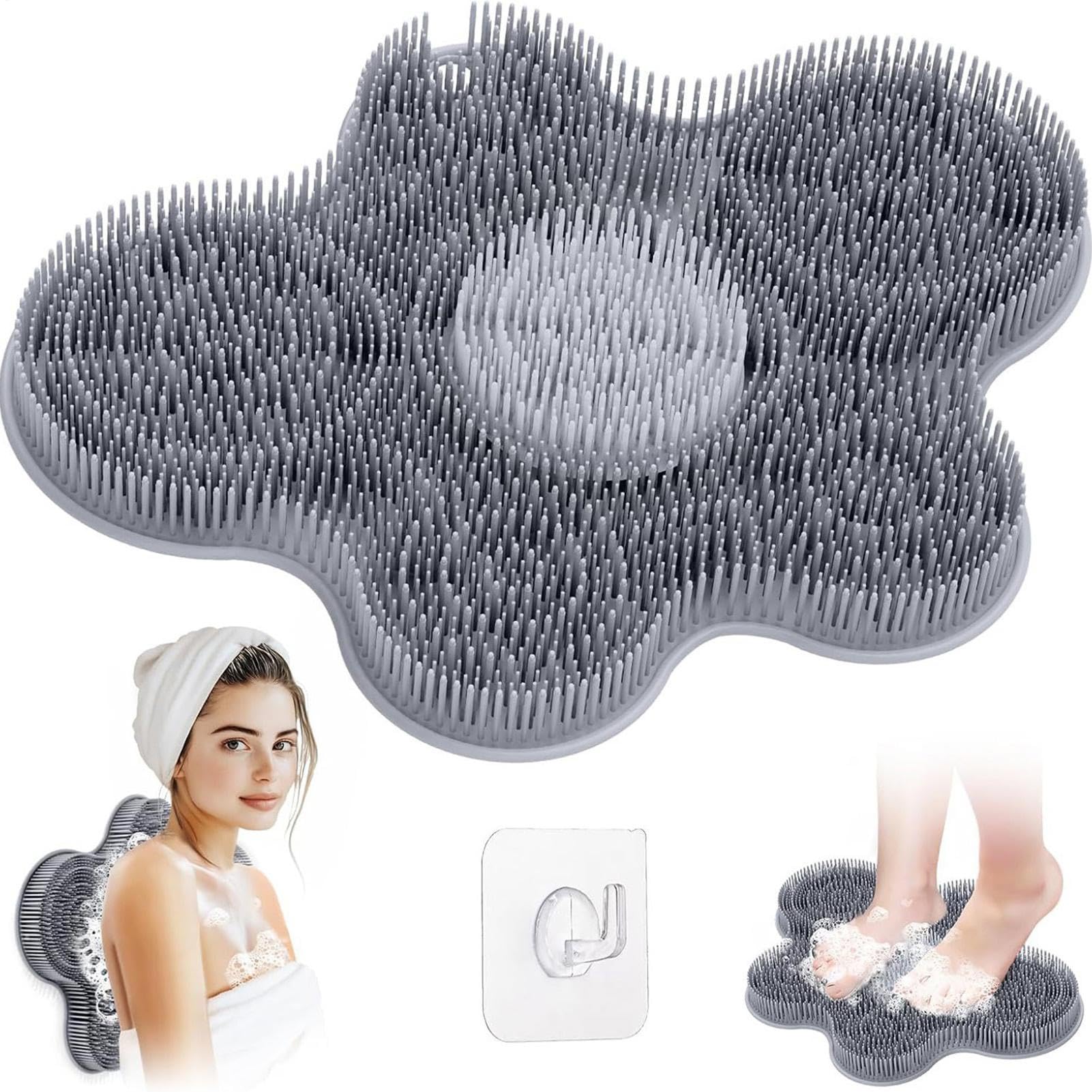 Alfombra Exfoliadora para Pies Almohadilla Antideslizante con Ventosas | Espalda Adhesivo para Pared para Mujeres y Hombres en Baño