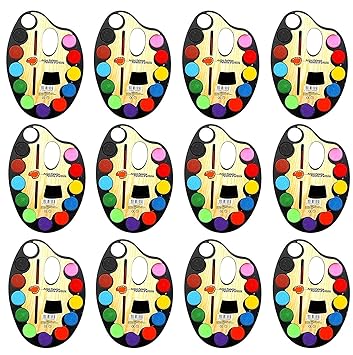 KIVYA Kid's Party in Bulk Watercolor Set with Paint Brush (Multicolour) - Pack of 12
