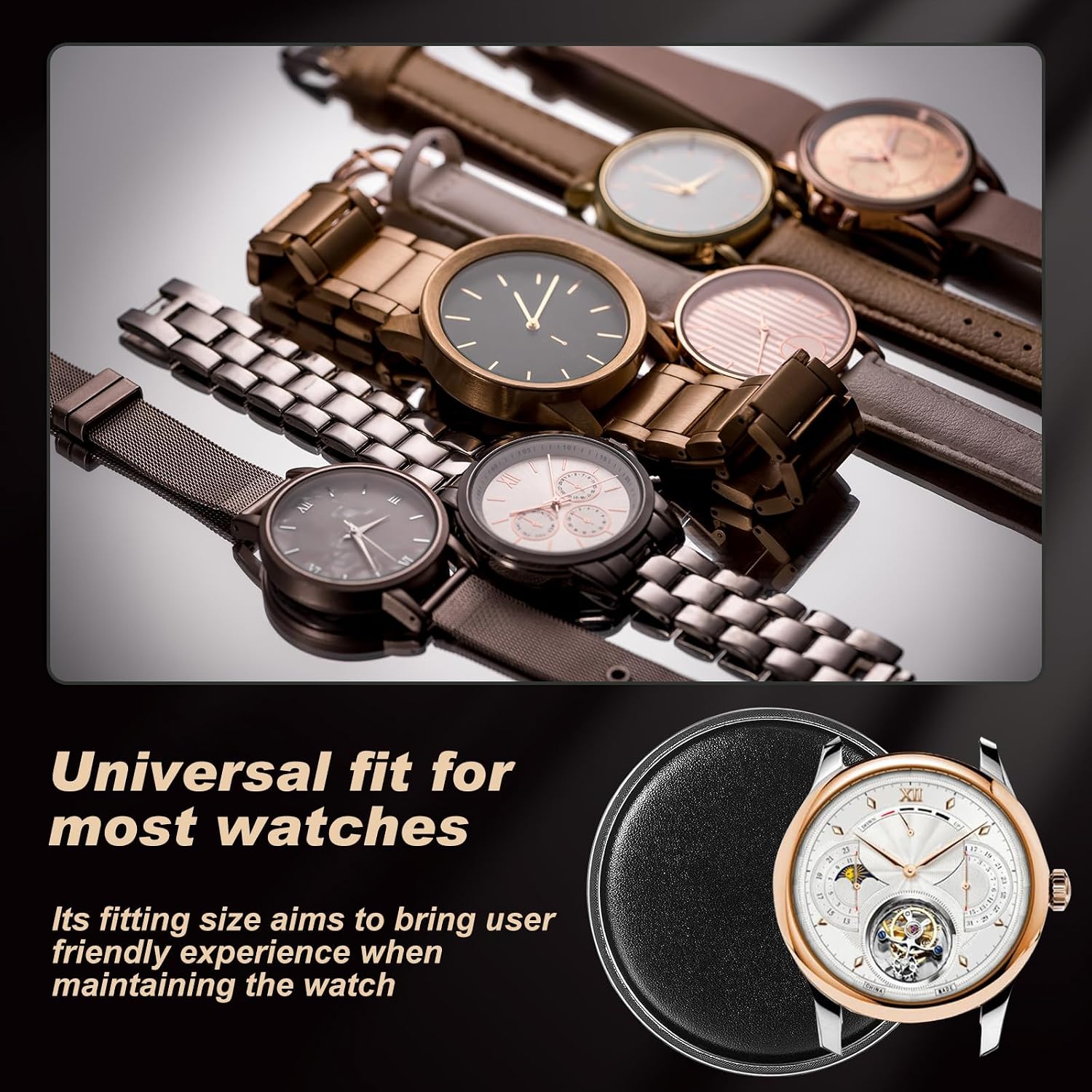 Cinnvoice 2 Pcs Watch Cushion Watch Casing Cushion Movement Pad Holder Leather Pad Holder Protector Making Tool Kit for Movement Changing Battery Repair Kit Tool
