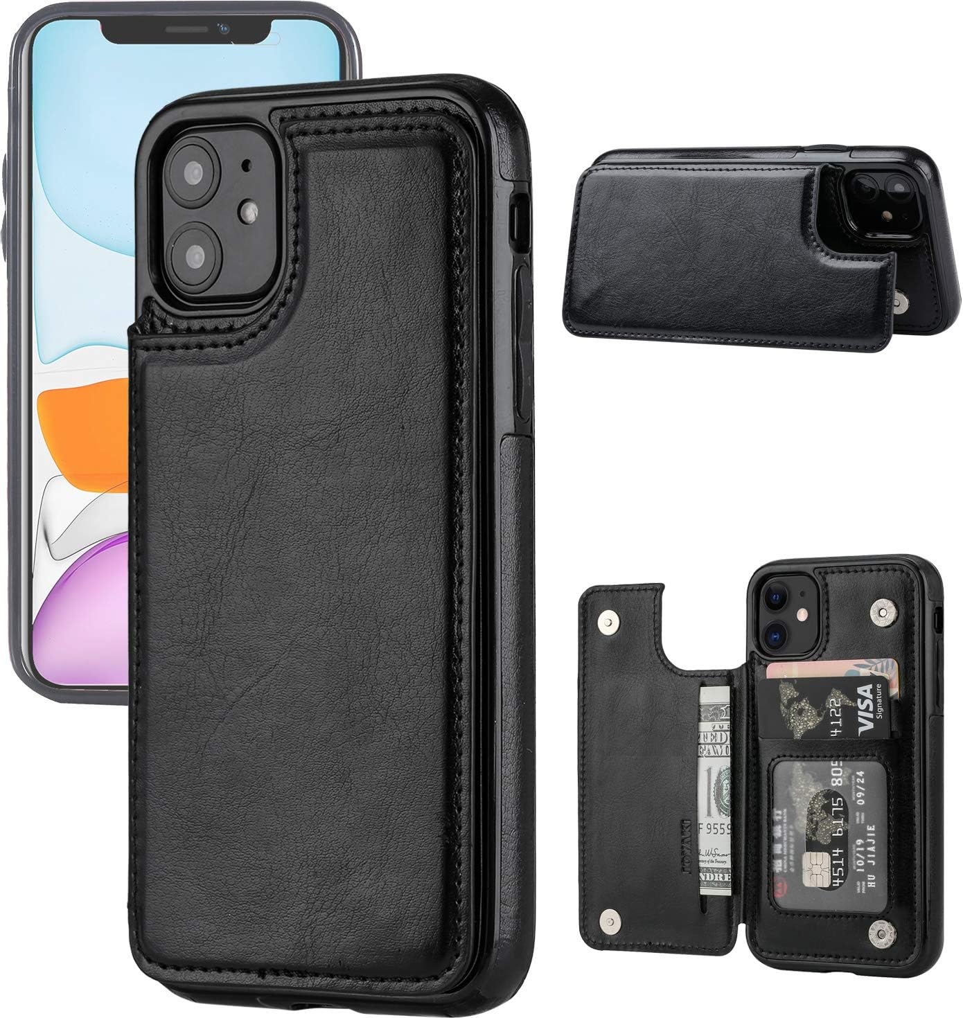 Amazon.com: JOYAKI Wallet Case Compatible with iPhone 11 with Card ...