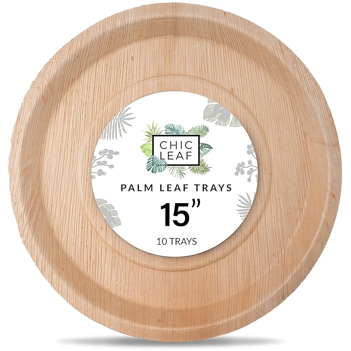 Buy Chic Leaf Palm Leaf Trays Like Disposable Bamboo Serving Trays and
