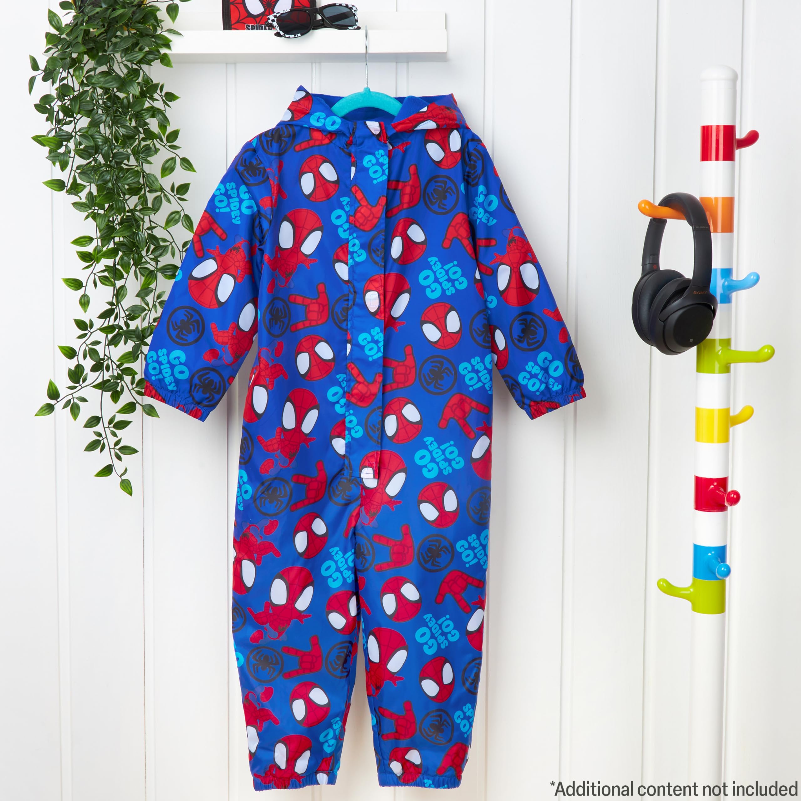Marvel Spidey Combinaison de Pluie Garçon et Tout-Petit Combinaison Enfant Imperméable avec Capuche Tenue de Pluie
