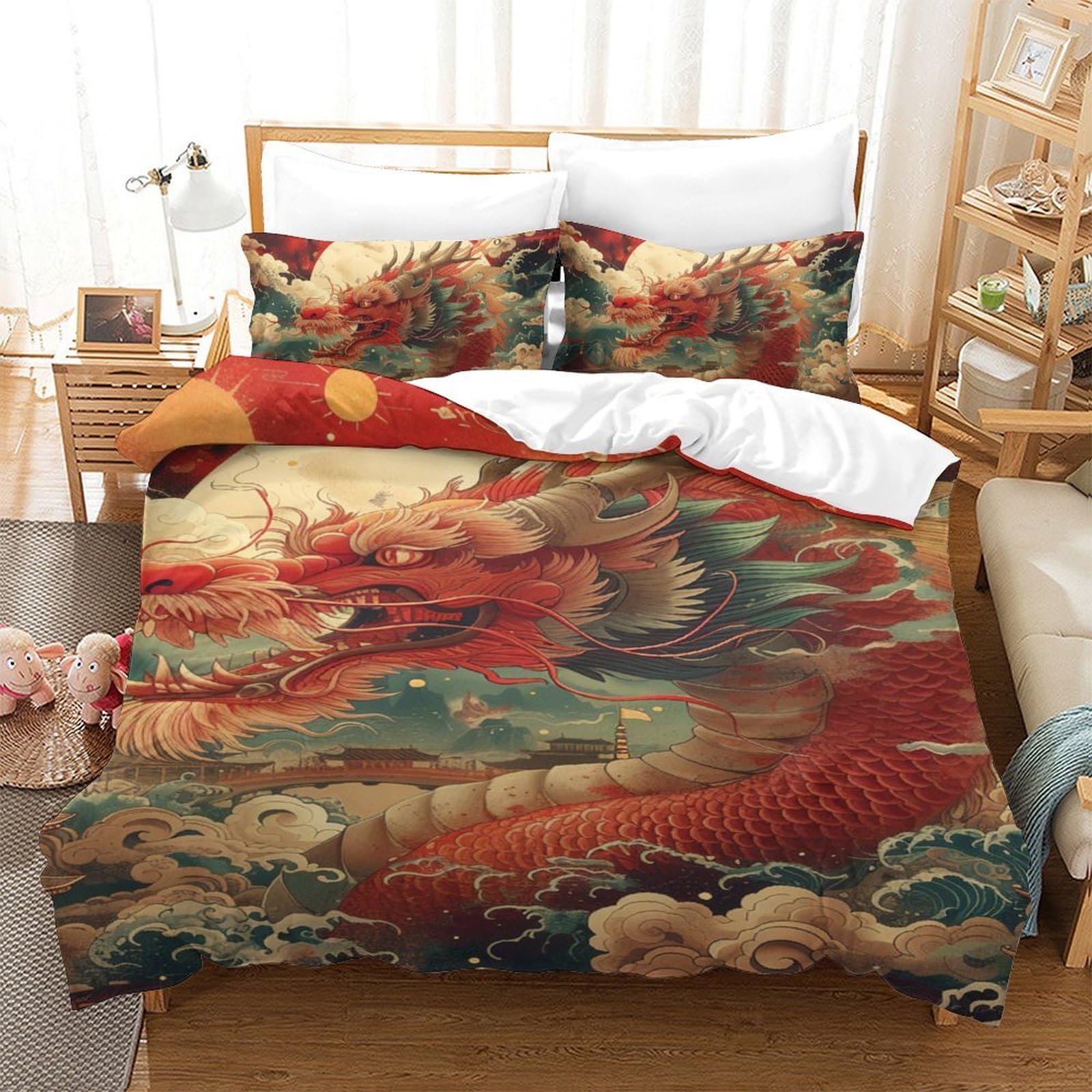 Housse de couette dragon 3D pour transformer une chambre d'ado
