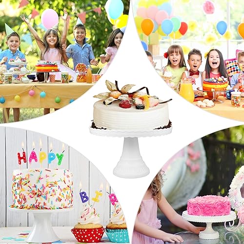 Miniatura 9 de PRETYZOOM Juego de soportes para tartas, con pies redondos, para cumpleaños, boda, para pasteles, pasteles, pasteles, pasteles, macarrones,