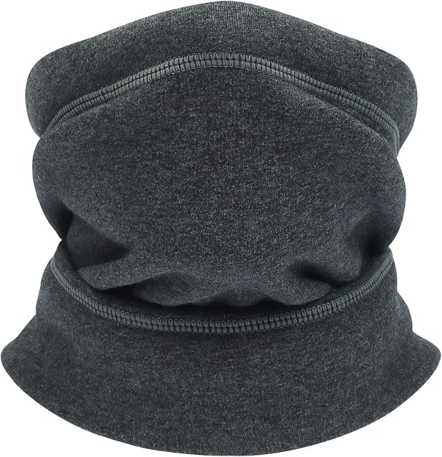 TAGVO Thermal Fleece Neck Warmer, Winter Soft Thick Fleece Lining Scarf Tube Elastic Neck Gaiter Windproof Skiing Ear Neck Warmer Balaclava Hood Mask for Men and Women - Universal Size