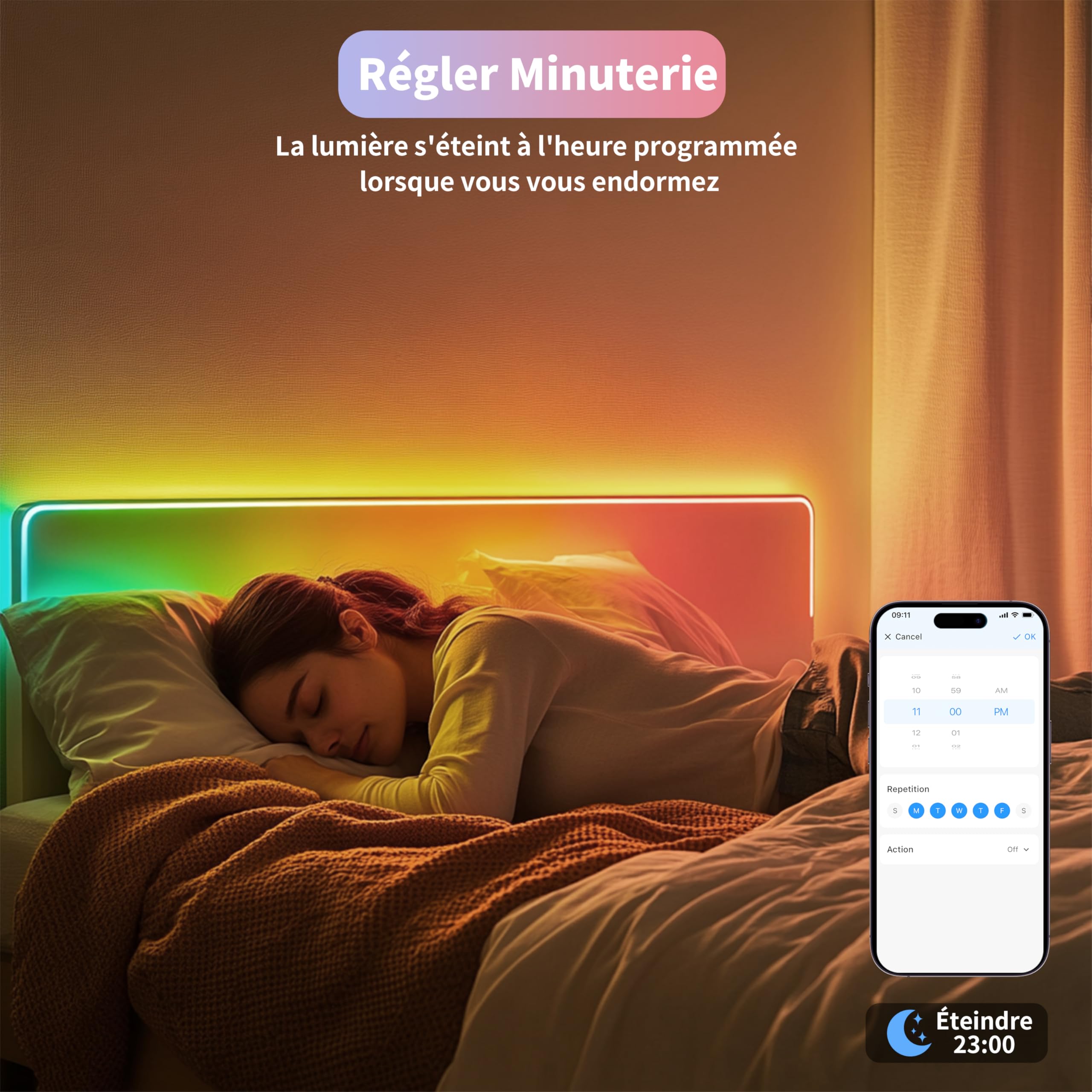 PAUTIX RGB Smart IC Ruban LED COB 10M Kit, DC24V Pixels à Changement de Couleur Adressable Smart RGB LED Bande Lumineuse Travailler pour Alexa/Google Assistant, 12mm 3 Broches L-forme COB Connecteur