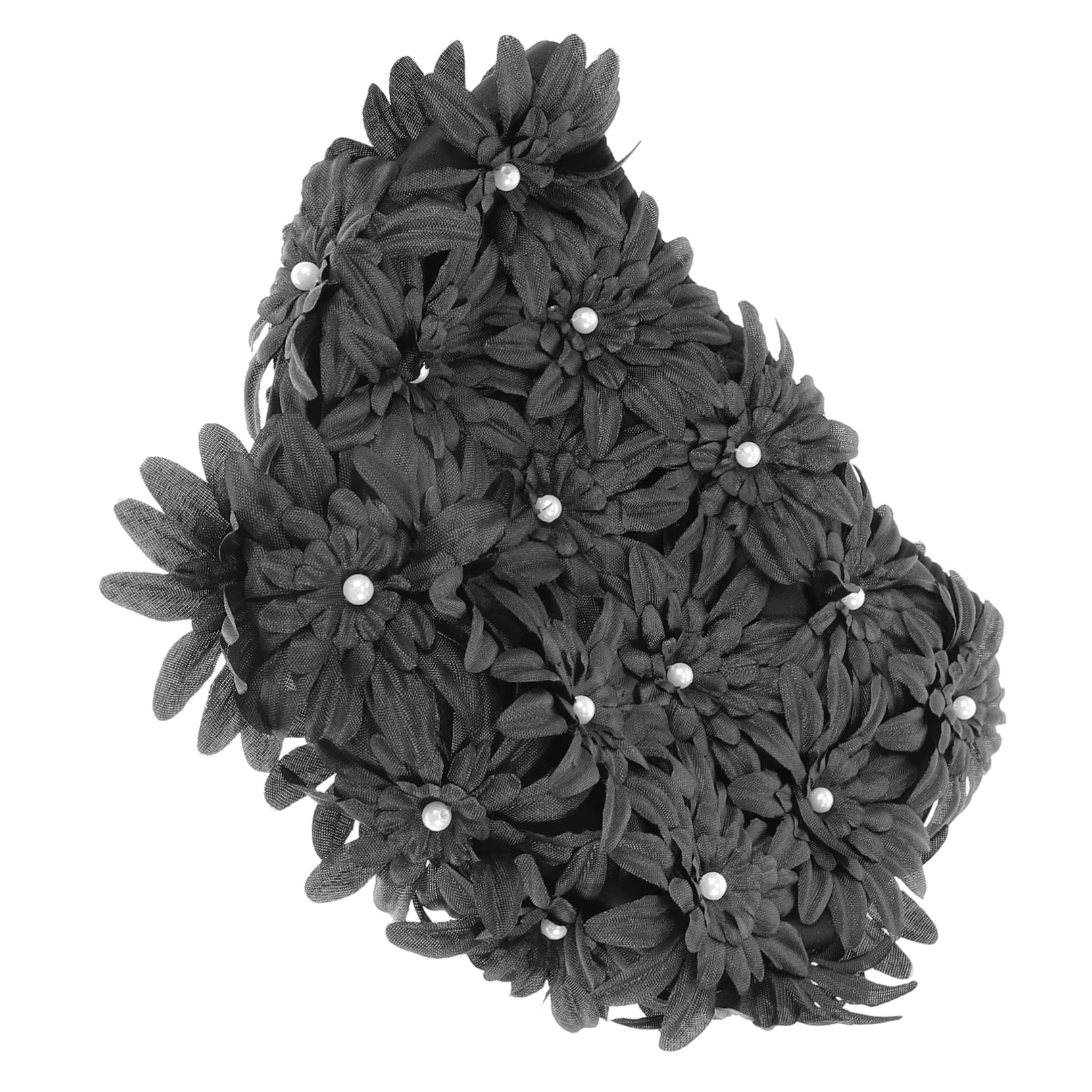 Bouchon De Baignade à Fleurs Imperméable pour Bonnet De Bain Cheveux Longs Bonnets De Bain Qui Gardent Les Cheveux Sec Bonnet De Bain Femme Capuchon Nageurs Floral Noir Brocart
