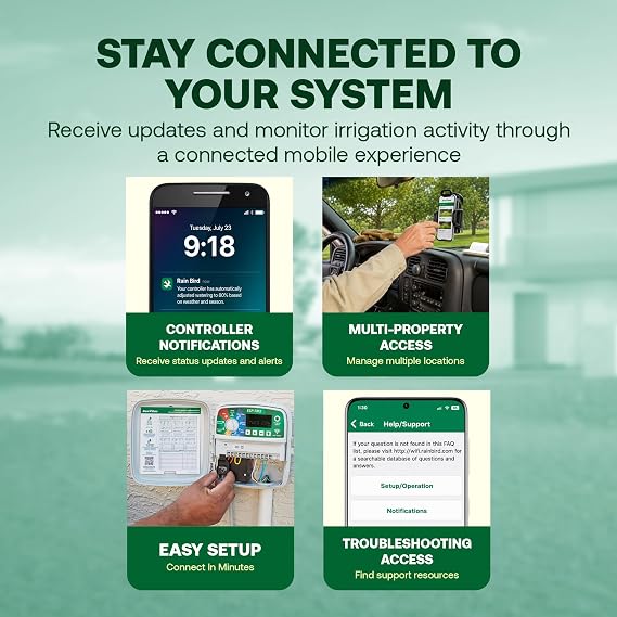 Rain Bird LNK2 Smart WiFi Module 2nd Generation - Irrigation Controller WiFi Upgrade, Remote App Control, Quick Pair Setup, Compatible with TRU, ESP-TM2, ESP-ME3, ESP-RZXe and ESP-LXME2