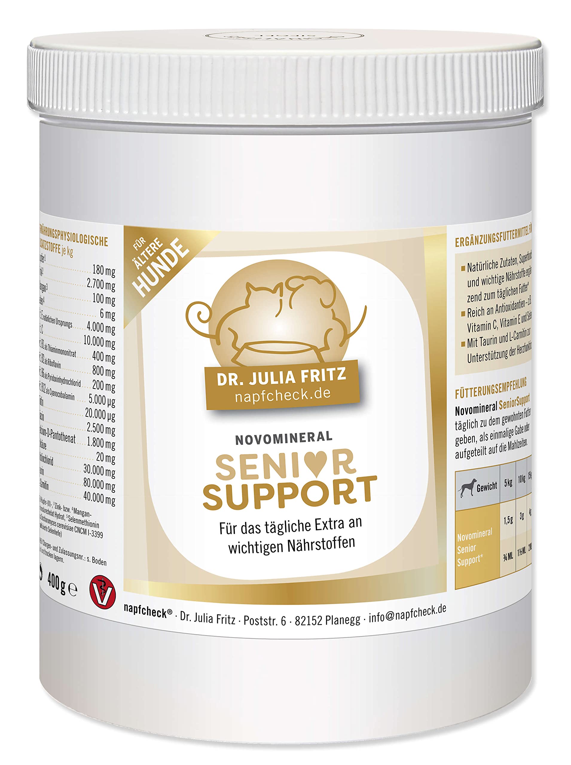napfcheck Novomineral Senior Support - für Hunde - 400 g