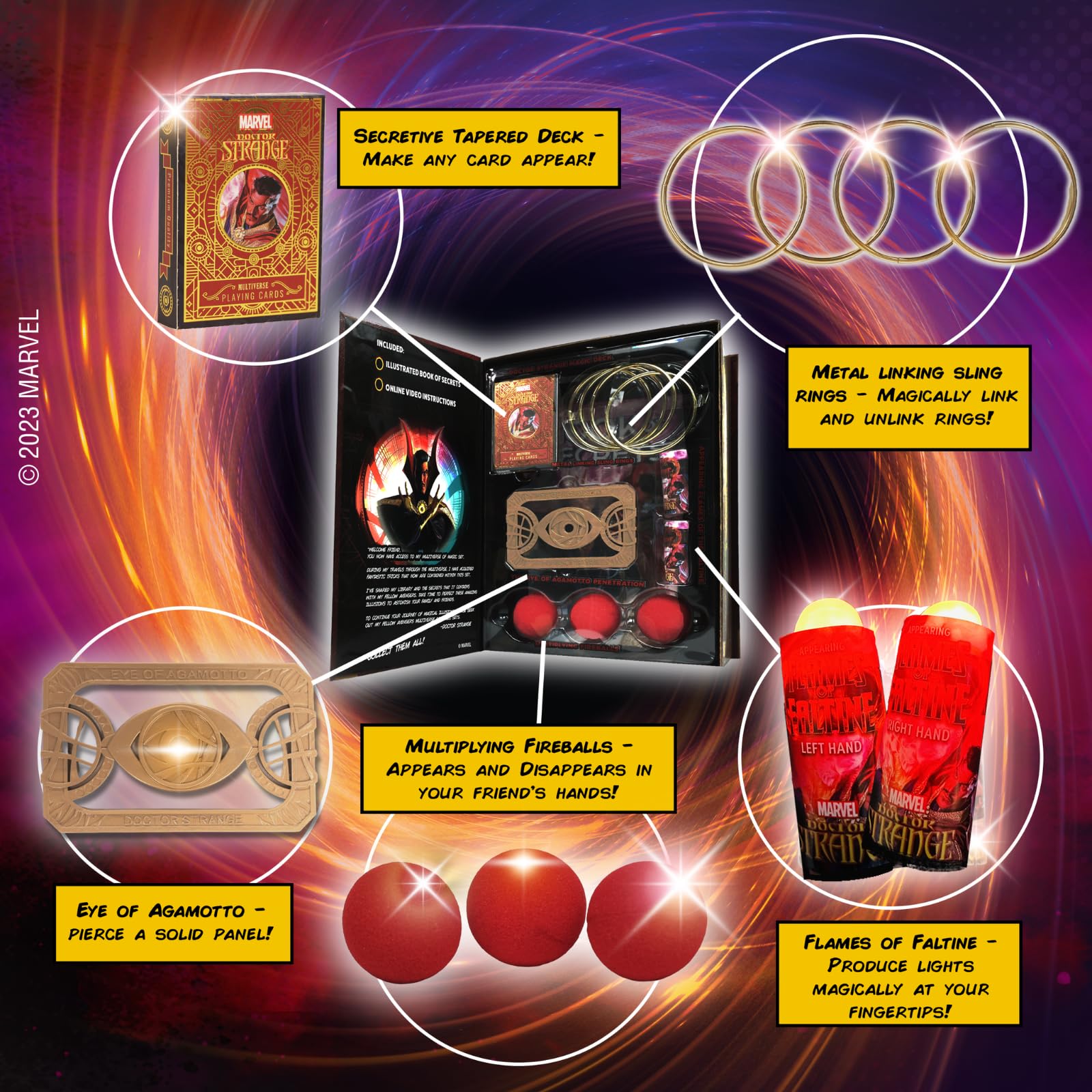 Marvel Doctor Strange Multiverse of Magic Set - Over 100 Easy-to-Learn Superhero Tricks for Kids and Adults