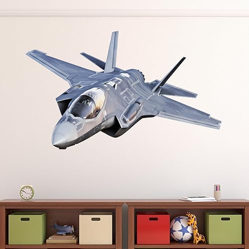 Adhesivo decorativo para pared Lockheed Martin F-35 Lightning II Joint Strike Next Gen Fighter Jet Graphic (48 pulgadas)