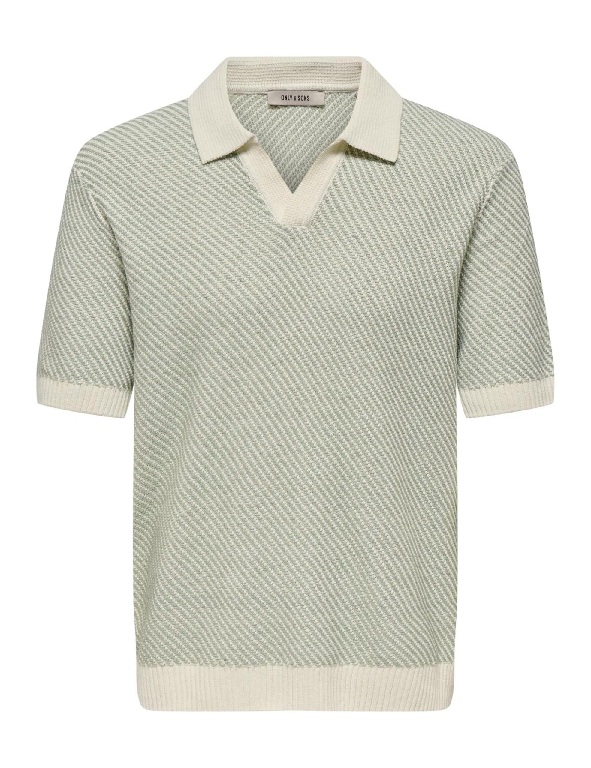 ONLY & SONS Onsadrian Life Reg 7 Ss Resort Polo Knit, Iceberg Green, M