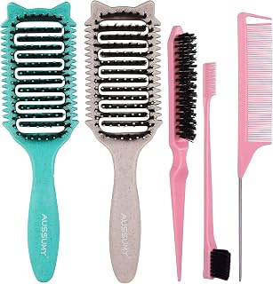 2 Pack Curl Defining Brush – With 3 Styling Tools for Effortlessly Detangles Shaping & Define Natural Curly Waves & Coils – For Women & Men Wet or Dry Hair - Reduces Frizz & Adds Shine