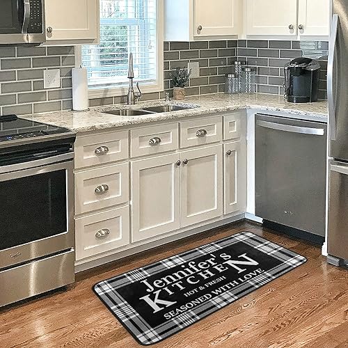 Miniatura 4 de Alfombras de cocina personalizadas con diseño de búfalo blanco, antideslizantes, acolchadas, antifatiga, para baño, cuarto de servicio, estar parado