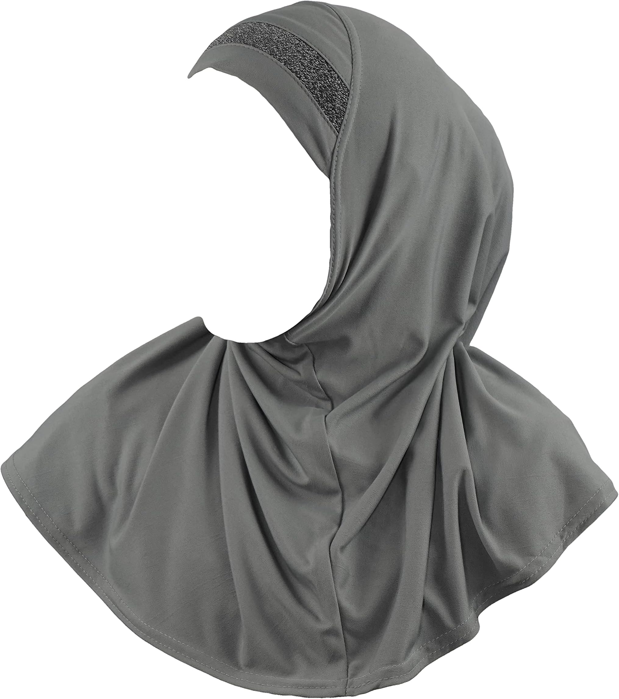 Girls instant headscarf hijab al Amira with glitter borde, readymade pull on scarf, ideal for any occassion school/nursery