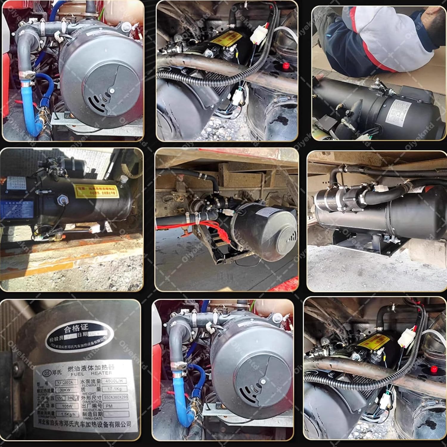 Hydronic Heater, Diesel Heater, Stainless Steel Liquid Fuel Heater, Diesel Water Heater for Boat, Caravan, Motorhome, Bus 16KW24V