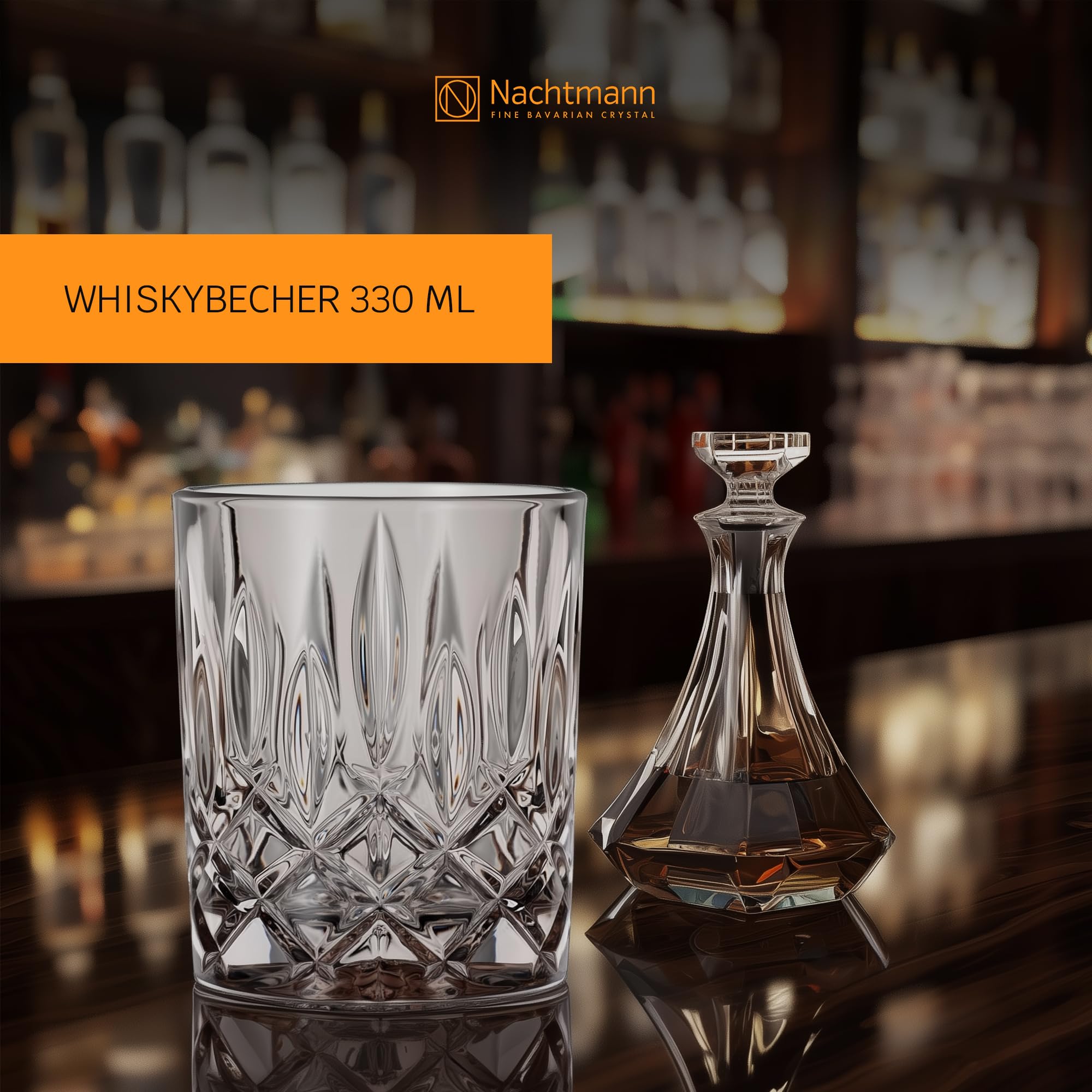 Nachtmann 2-częściowy zestaw szklanek do whisky, 295 ml, kolor taupe, Noblesse, 104242, ze szkła kryształowego, szklanki do whisky, nadają się do mycia w zmywarce