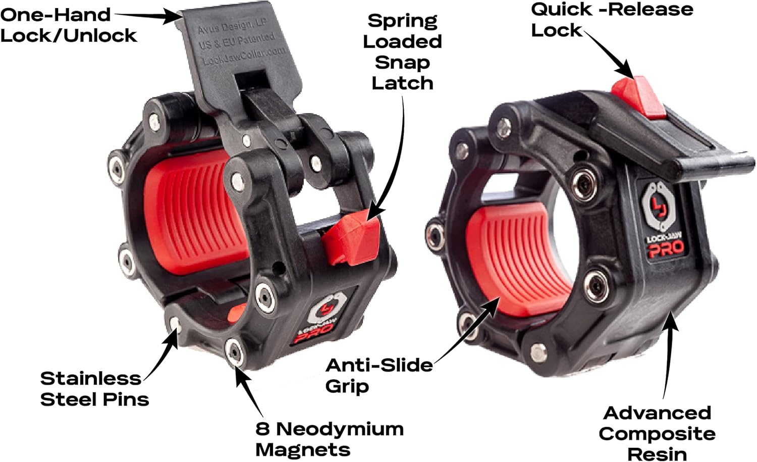 Lock-Jaw PRO 2 Barbell Collar with MAGNETS