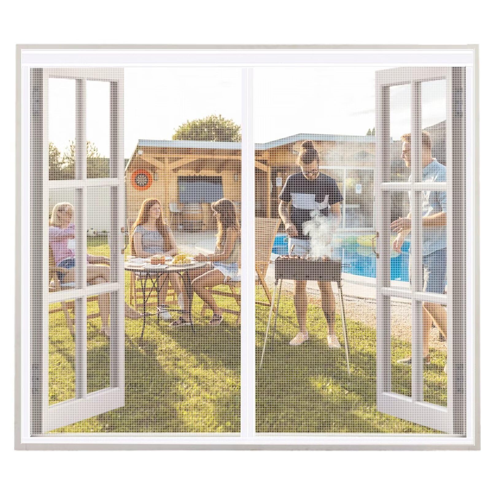 Moustiquaire pour fenetre et porte 135x180cm blanche anti insecte
