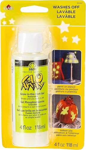 Glo-Away 1355200. Pintura de acrílico lavable (4 onzas), brilla en la oscuridad.