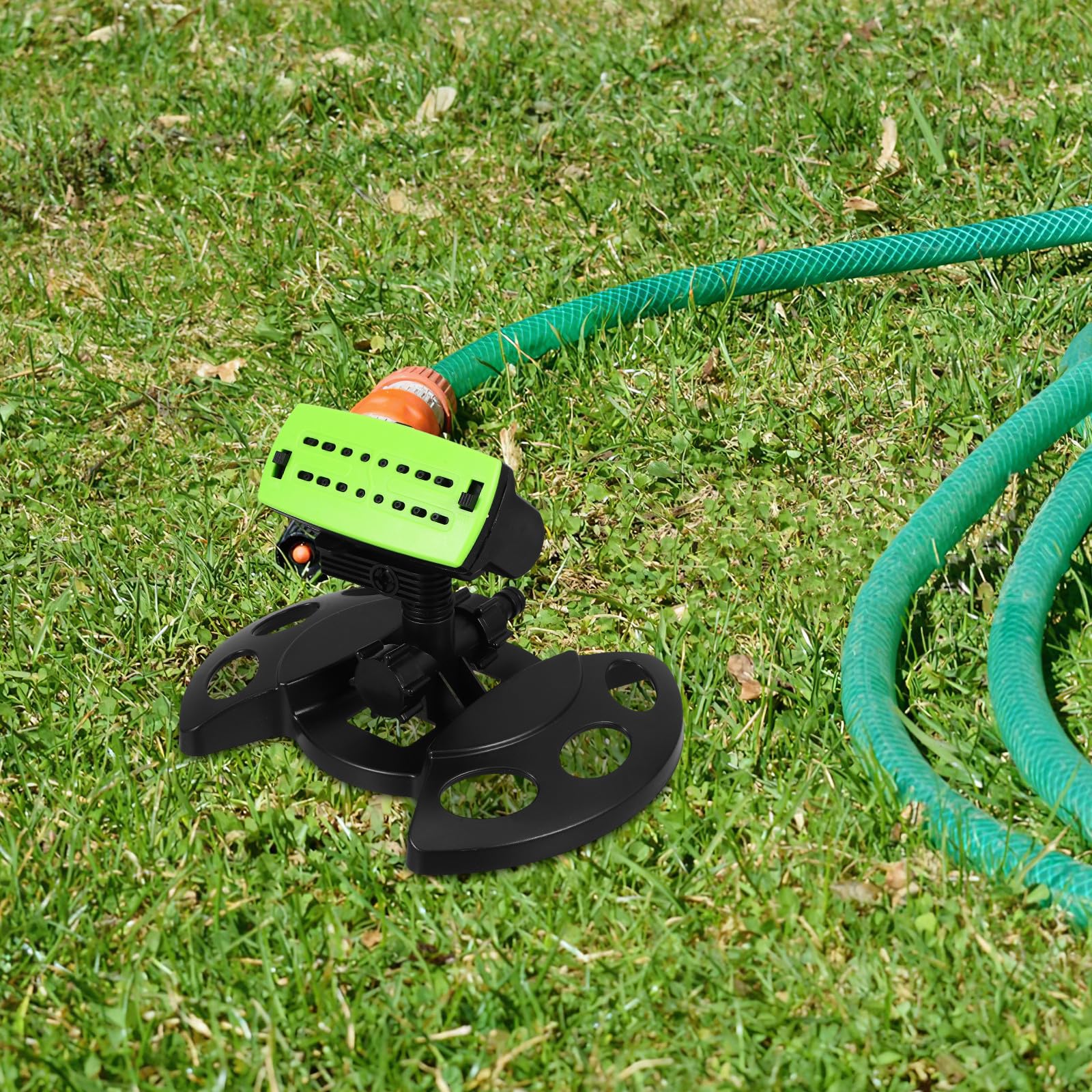 Arroseur Rotatif Automatique pour Pelouse et Terrain Agricole Noir Abs