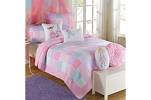Cozy Line Home Fashions Angelina Floral Dot Twin Quilt Set in Pink, Light Purple, Blue