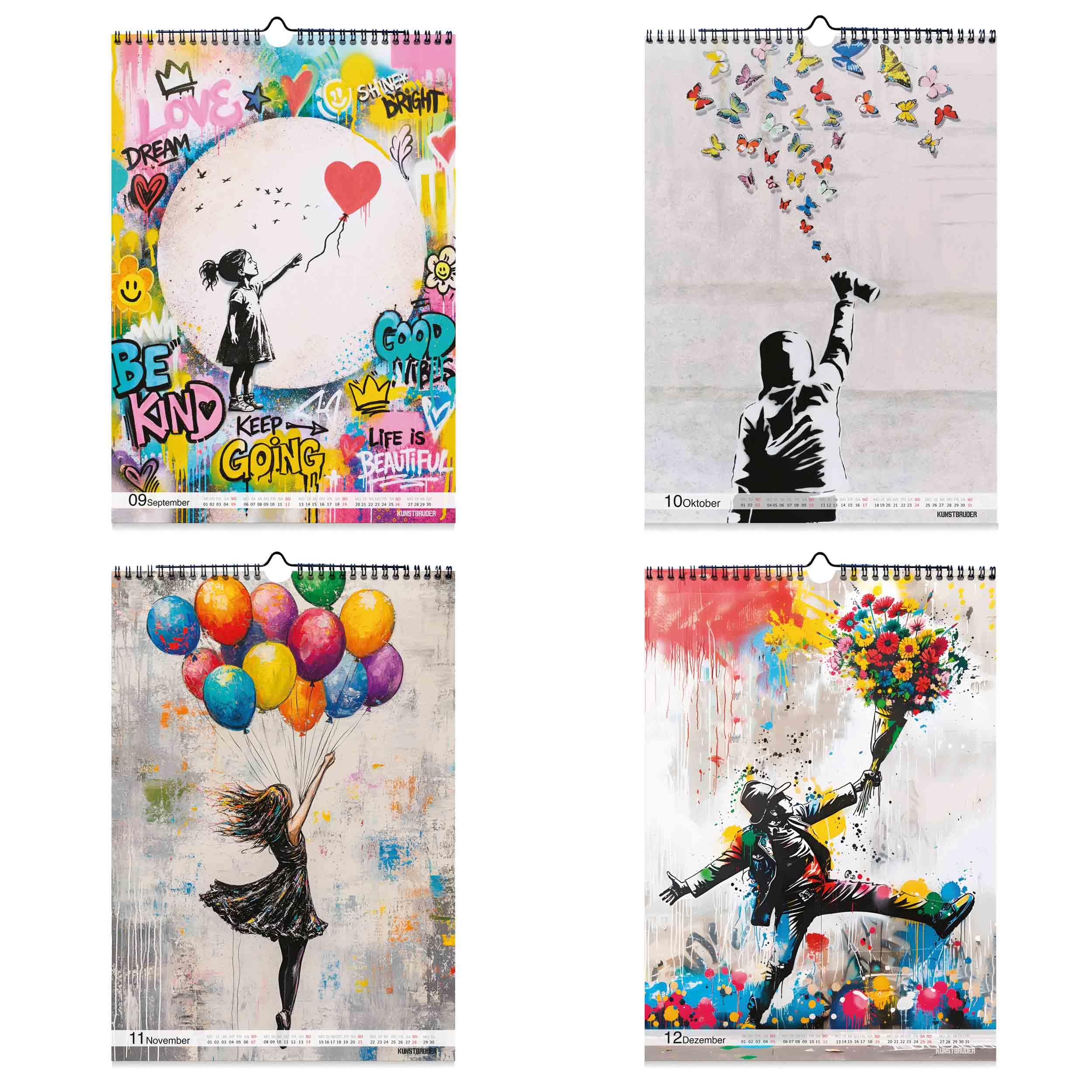Moderne Banksy Kalender 2027 – XXL A2 Hochformat Streetart-Kunst Jahreskalender