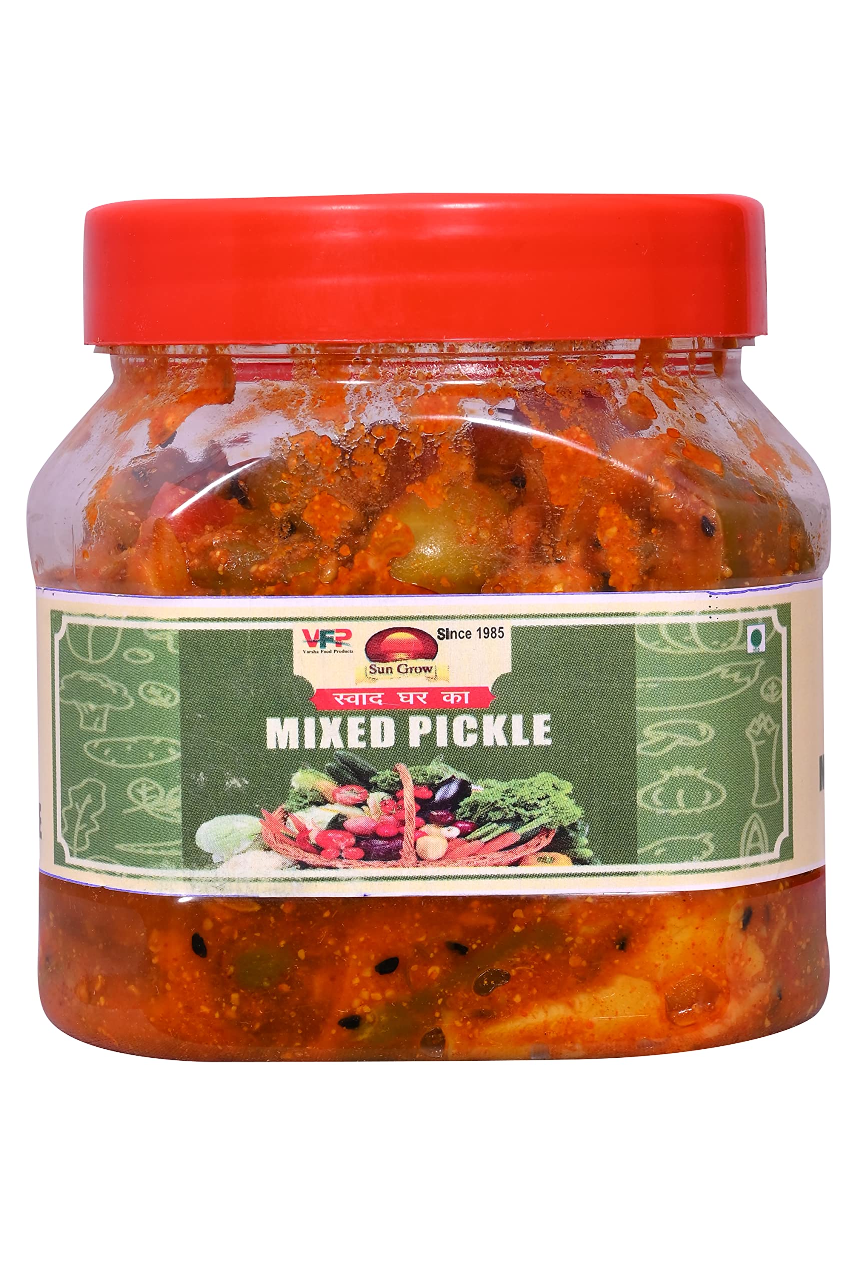 Sun Grow Chatpata Homemade Masalo Se Bana Maa Ka Hath Ka/Mother Made Organic Punjabi Mixed Veg. Pickle स्वादिष्ट जlयेकेदार पचरँगा मिश्रित का अचार 400 Gm (You are Being Served Mothers Love) 400 gram-image-4