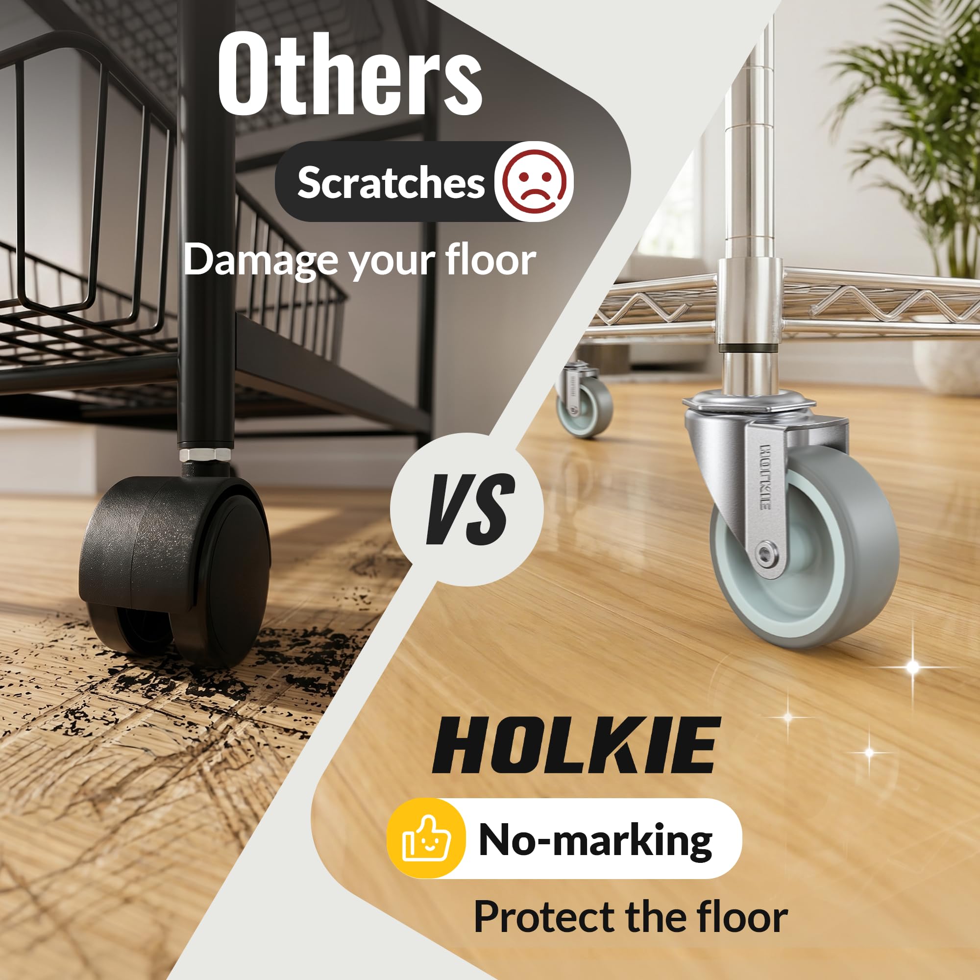 HOLKIE Stem Casters - Heavy Duty & Quiet Rolling -5 HOLKIE Stem Casters - Heavy Duty & Quiet Rolling -5