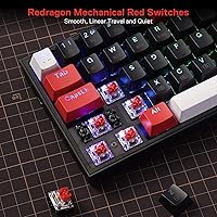 Vista 7 de Redragon K631 PRO - Teclado mecánico compacto con 3 modos RGB inalámbrico para juegos 68 teclas intercambiables en caliente con enchufe PCB