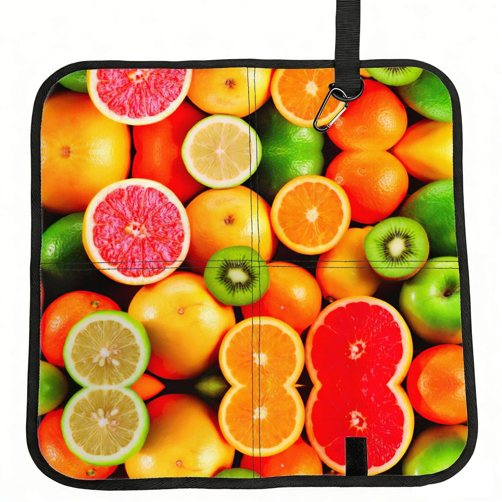 SDEGTHO Fresh fruit Printed Foldable Seat Pad with Closure, Lightweight Cushion for Airplane Travel Camping