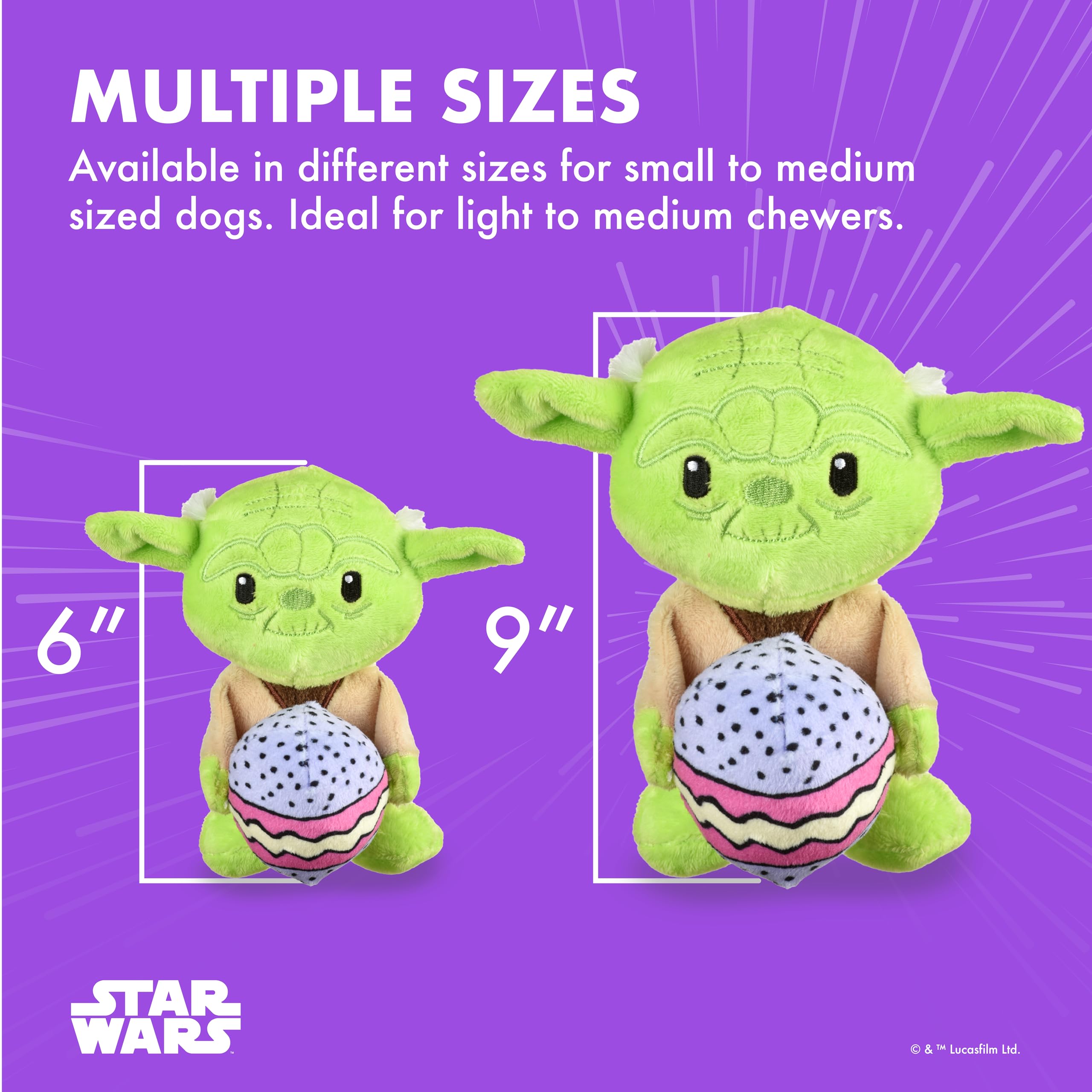 Star Wars Juguete de Peluche para Mascotas Yoda de 9 Pulgadas, Juguete de Peluche de Pascua para Perros