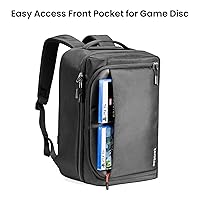 Vista 6 de tomtoc Travel Backpack for PS5 Console, Accessories, Protective Carrying Case Storage Bag Compatible with Sony PlayStation 5 Console, Headset, 2