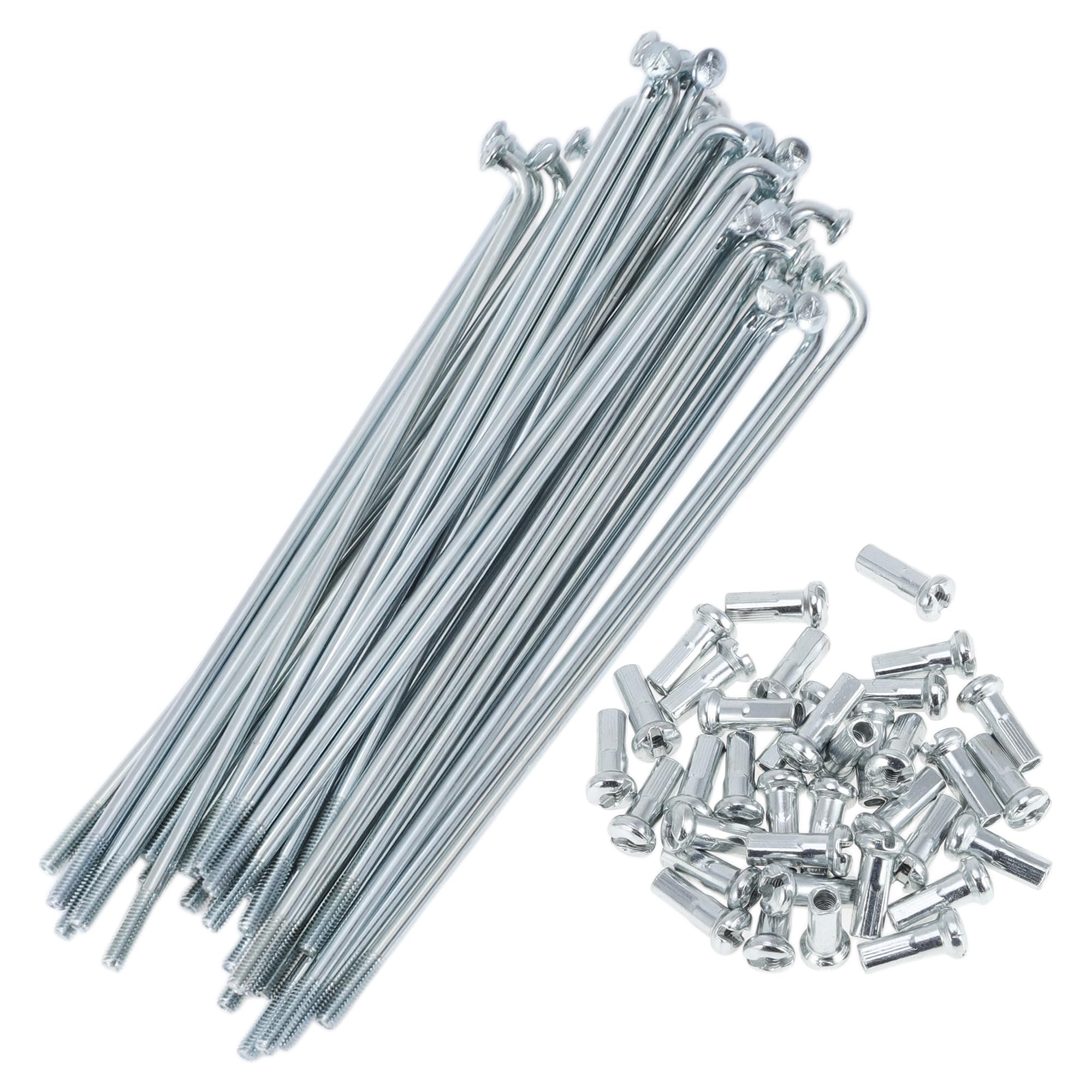 A ABSOPRO 36 Set 13G Bicycle Spokes 100mm Bike Wheel Spokes Galvanized Carbon Steel Silver Tone — image 1