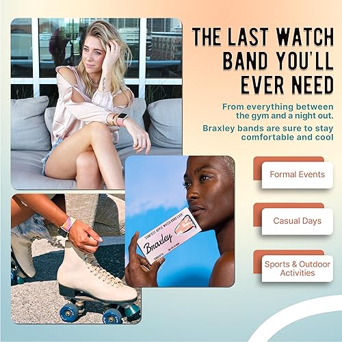 Miniatura 6 de Braxley Correas elásticas y lavables ajustables para iWatch, compatibles con Apple Watch Series 123456789UltraSE 1.496 in1.575 in1.614 in1.654