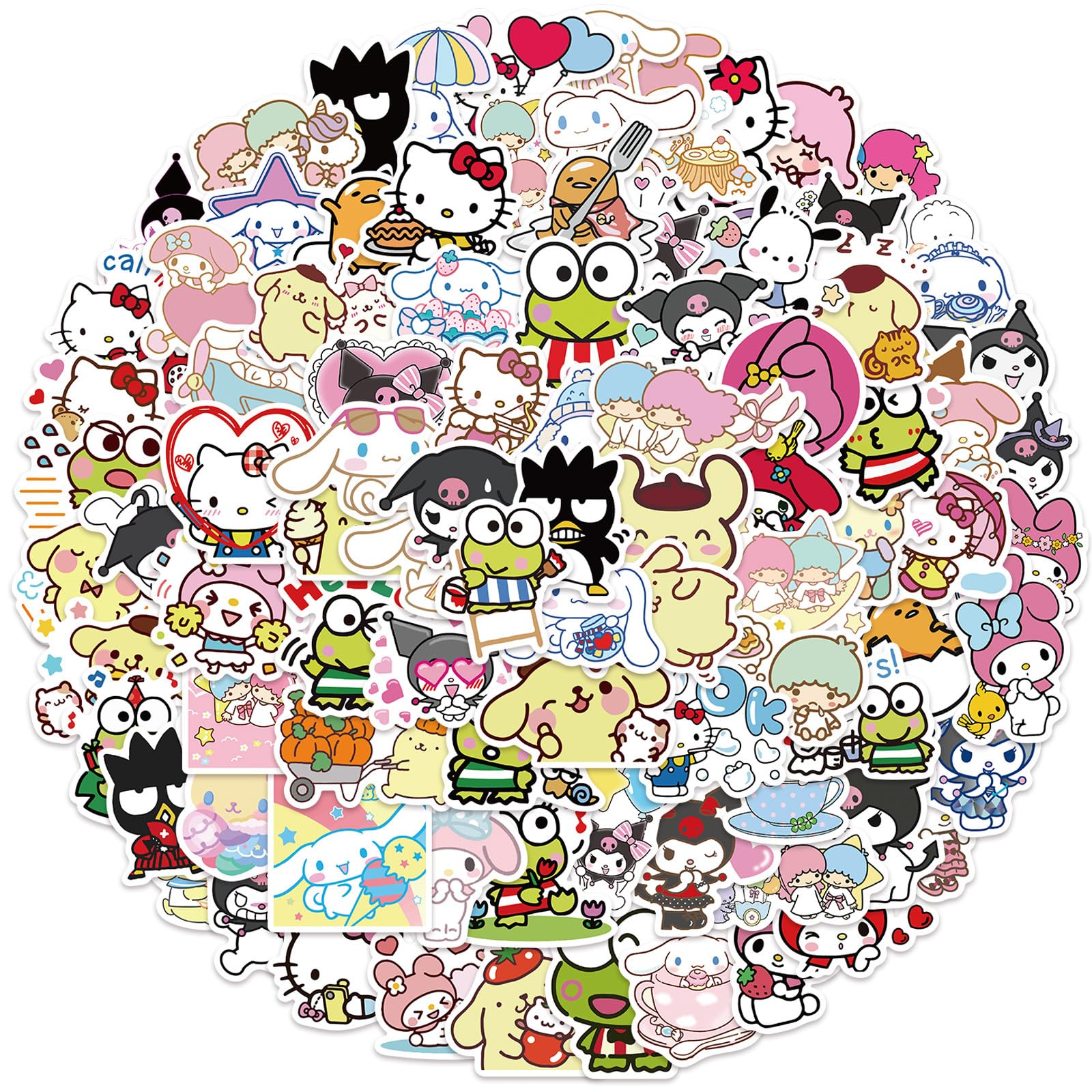 Photo 1 of 100Pcs Cool Character Sanrio Stickers for Water Bottles Skateboard Luggage Laptop Bumper Waterproof Vinyl Stickers Bulk for Boys Teens Adults (Sanri)