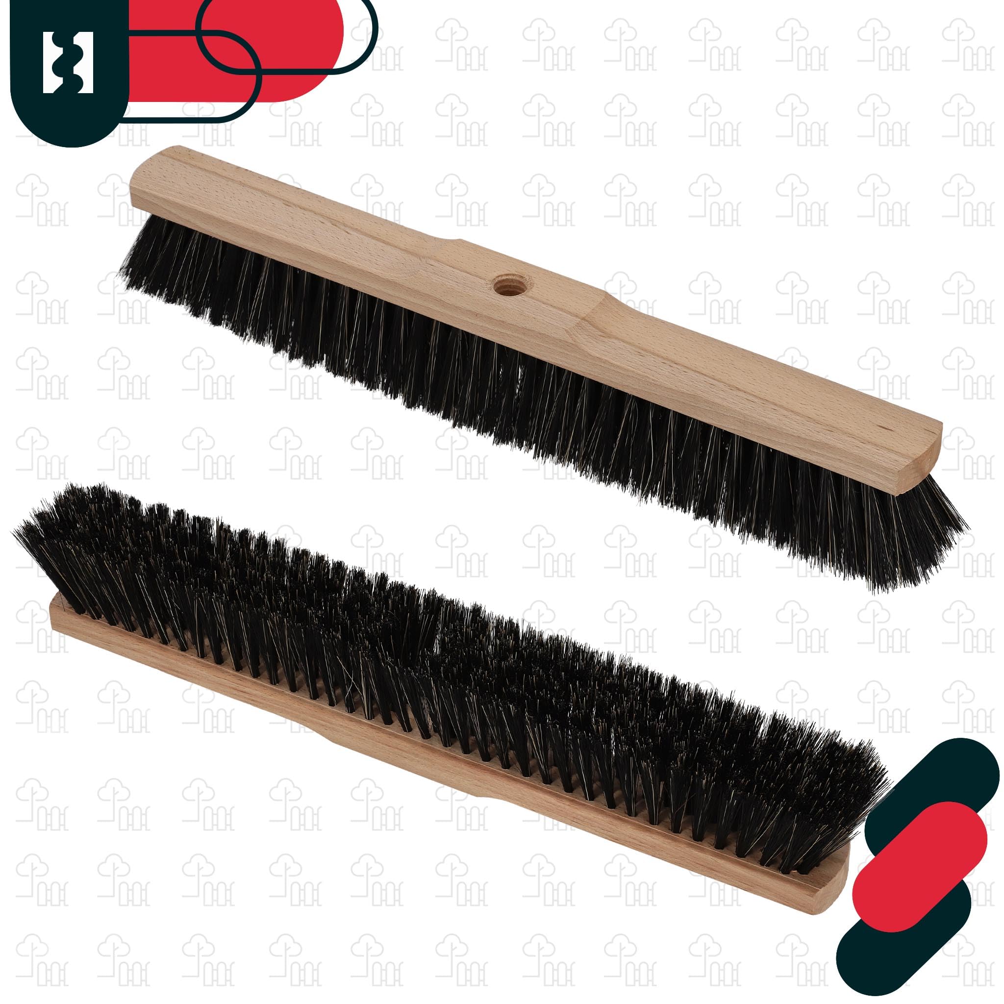 KOTARBAU® Scopa in pelo naturale, 495 mm, senza manico con filettatura a vite, scopa universale