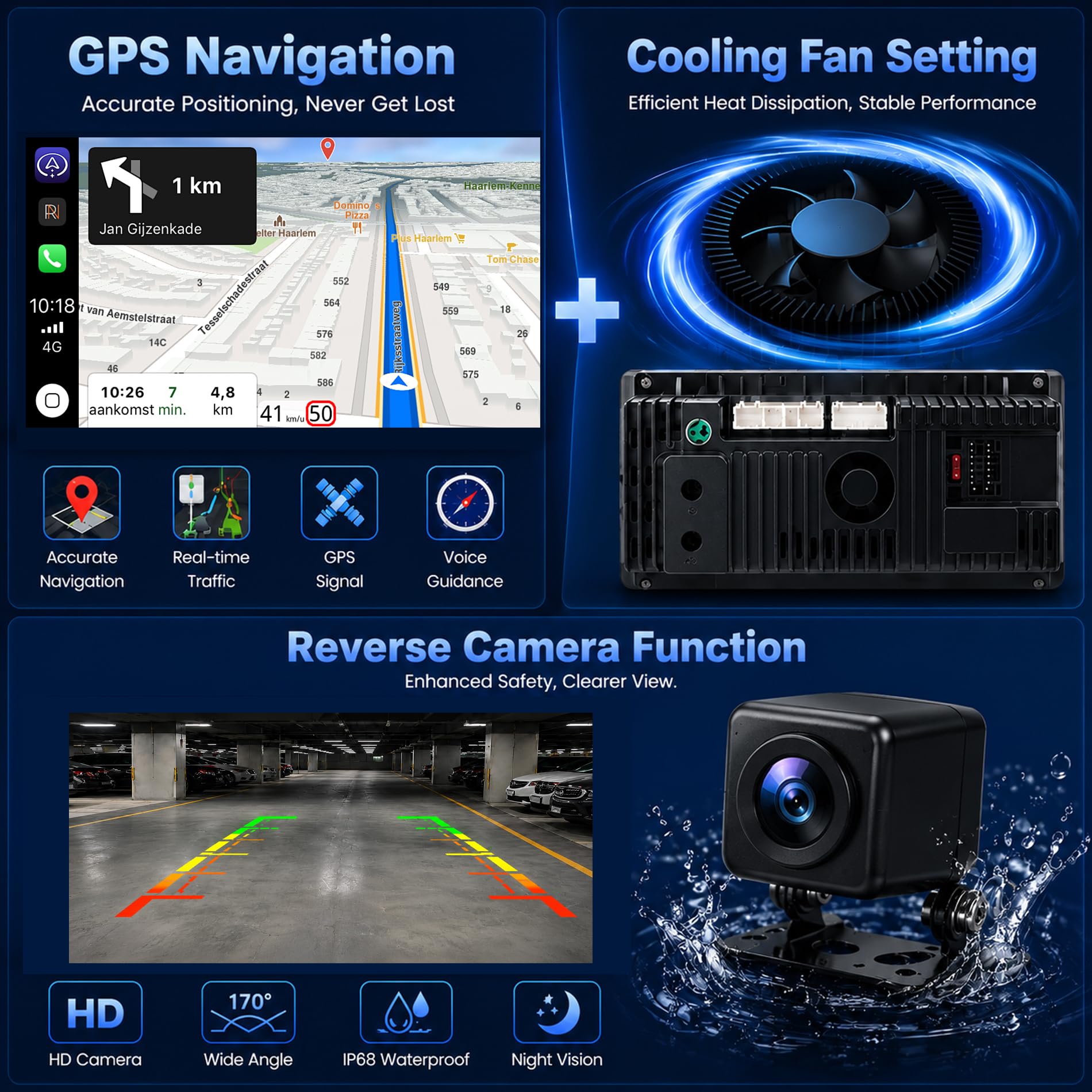 Radio carplay pour Pantalla Volkswagen VW Golf 5/6 Polo Passat Jetta Caddy EOS T5 Tiguan Touran CC con Wireless Carplay Android Auto 7 Écran IPS con Bluetooth/FM/RDS Radio/USB/SWC/Plug & Play/GPS