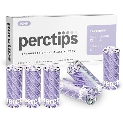 Glass Tips 12mm Spiral Vortex Filters - 6 Count Perc Tips (Lavender)
