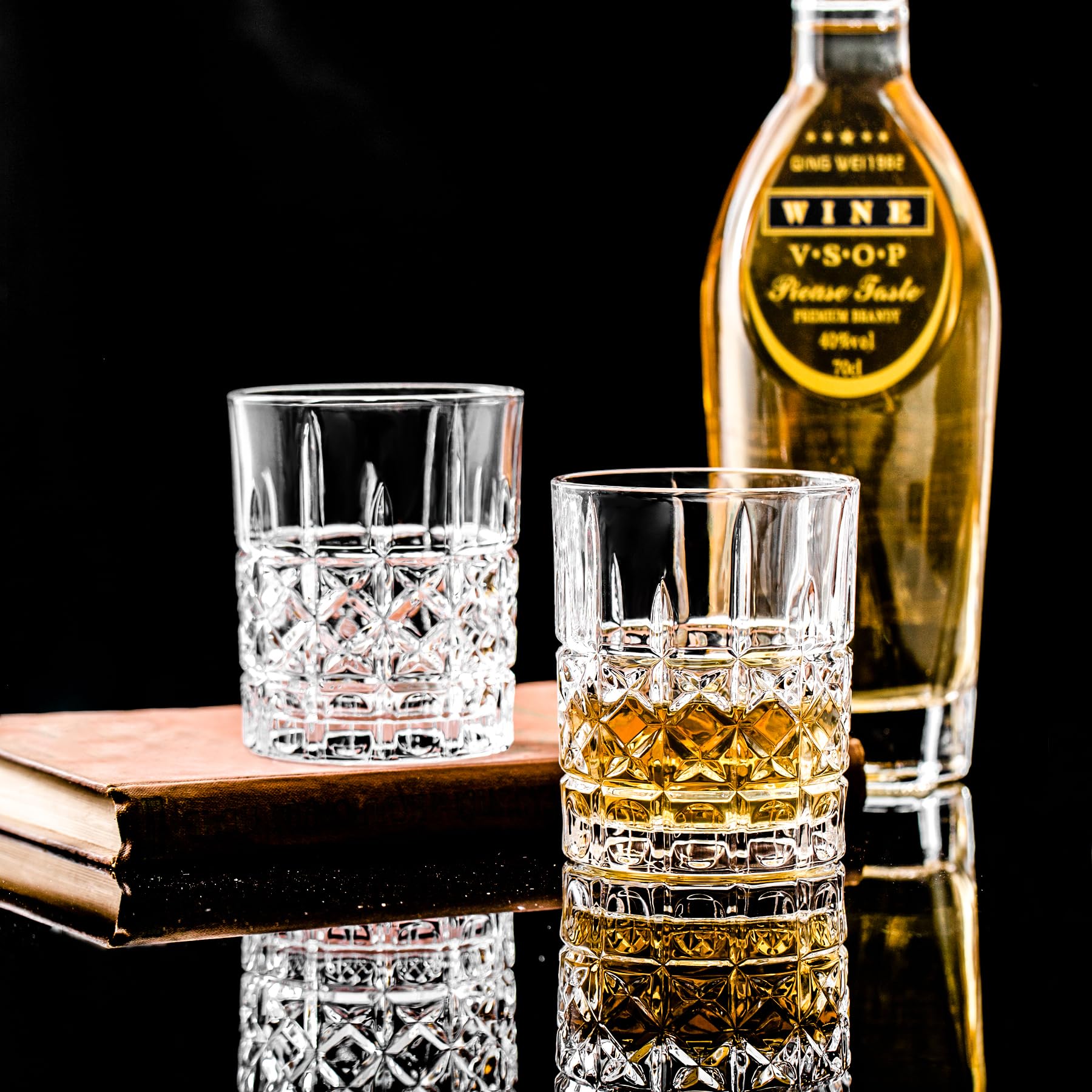 binsakao Whiskey Glasses, Premium 312 ml Scotch Glasses Set of 6, Old Fashioned Whiskey Glasses - Image 3